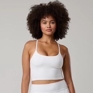 Aerie Offline The Hugger Recharge White Longline Least Support Bra/Tank